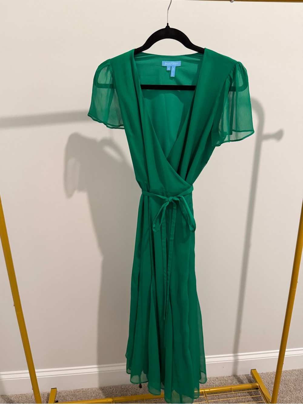 Draper James Emerald Wrap Midi Dress with Tie Waist